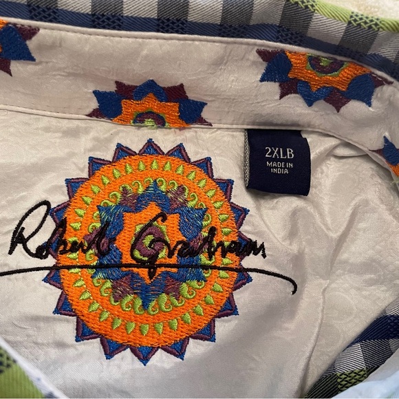 Robert Graham Colorful Plaid
Striped Shirt Button Down-"2X Big and Tall - Picture 9 of 10